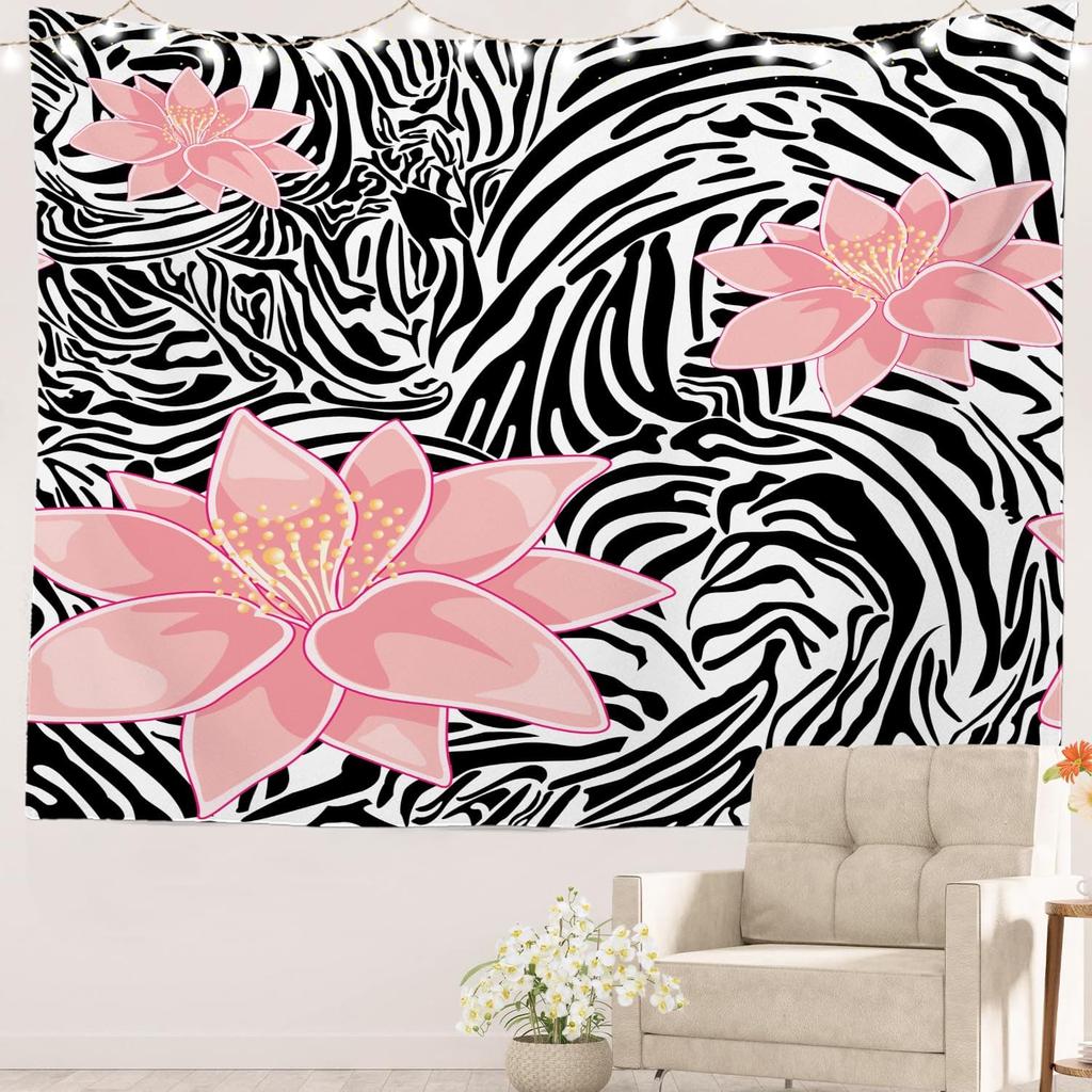 Abstract Modern Aesthetic Tapestry, Simple Dot Neutral Tones Wall Art Hanging Decoration Polyester Fiber White Ruffled Around