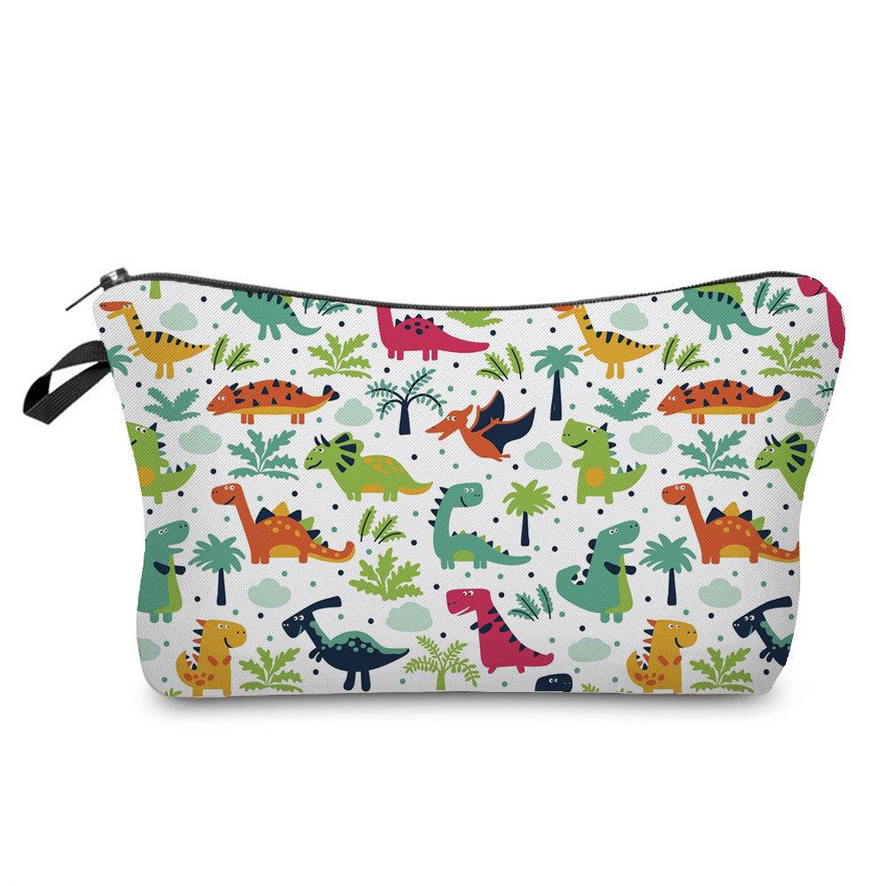 Women Dinosaur Print Cosmetic Bag Toiletries Organize Travel Storage Case