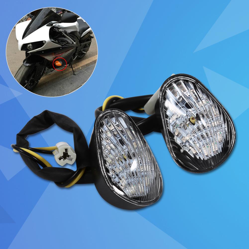 1 Pair Motorcycle Amber LED Turn Signal Light Indicator Lamp Flush Mount For Yamaha YZF R1 R6 R6S