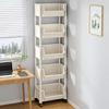 Easy Access Open Top Storage Rack Convenient Rolling Storage Rack Stylish Shelves with Hooks for Bathroom Stairwell Use