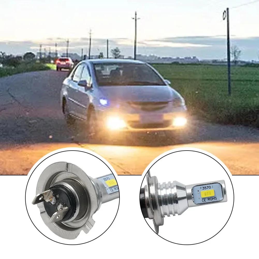 2pcs H7 Car CSP LED Light Headlight Headlamp Conversion Kit 3570 Lamp Bead High Low Beam 55W 8000LM 6000K Super Bright