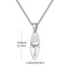 Vnox Stainless Steel Coconut Tree Pendant Necklace for Men, Silver Plated Elliptical Charm Jewelry with Box Chain, Gift for Him