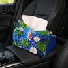 Multi Purpose Storage Leather Tissue Box Cover with Flowers Pattern, Foldable Desktop Organizer, Napkin Holder Case, Dining Room Facial Paper