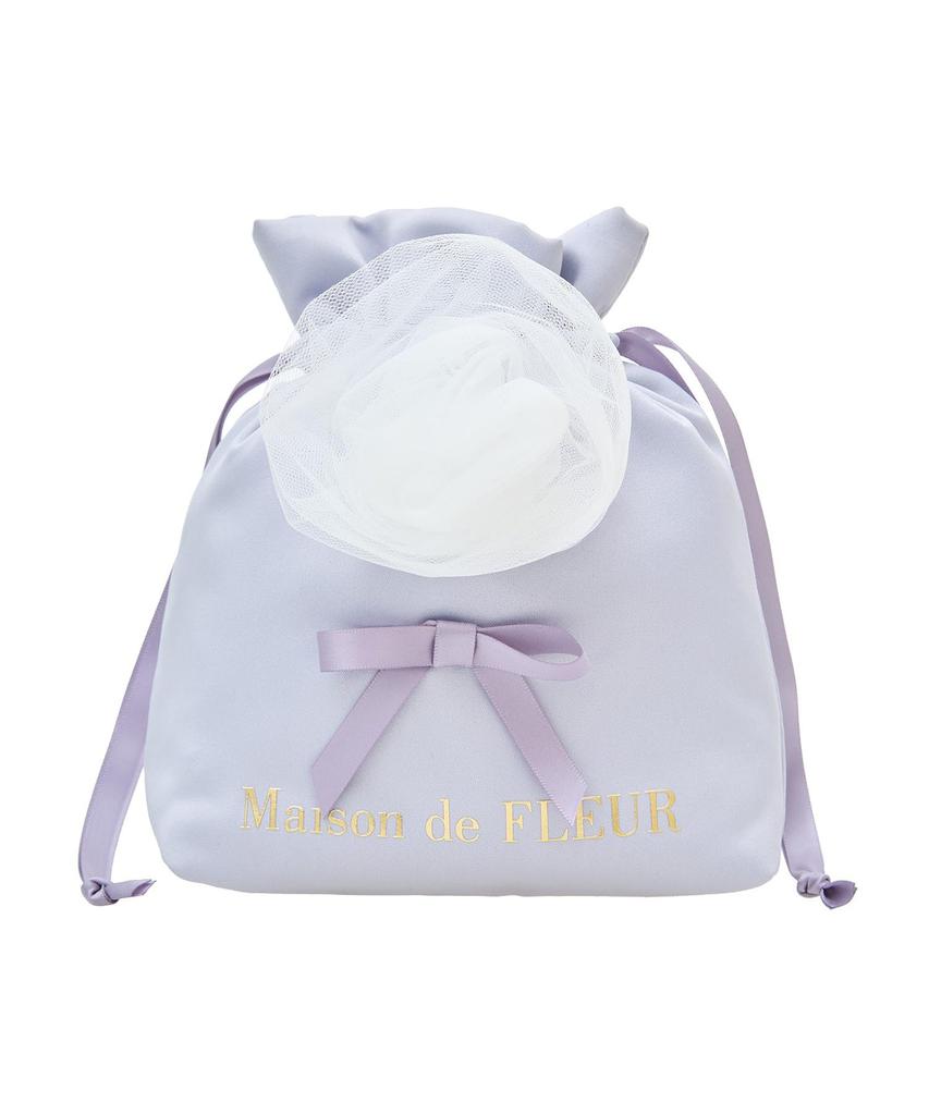de Bag Cotton Candy Drawstring Bag for Grayish Blue [Maison Fleur] Pouch/Drawstring Women,