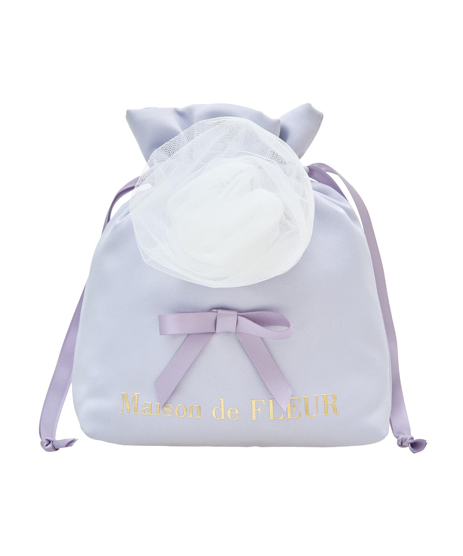 

de Bag Cotton Candy Drawstring Bag for Grayish Blue [Maison Fleur] Pouch/Drawstring Women,