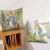 PPeter rrabbit Anime Cushion Cover Silky Short Plush Invisible Zipper Dustproof Sofa Pillow Case for Home Decor