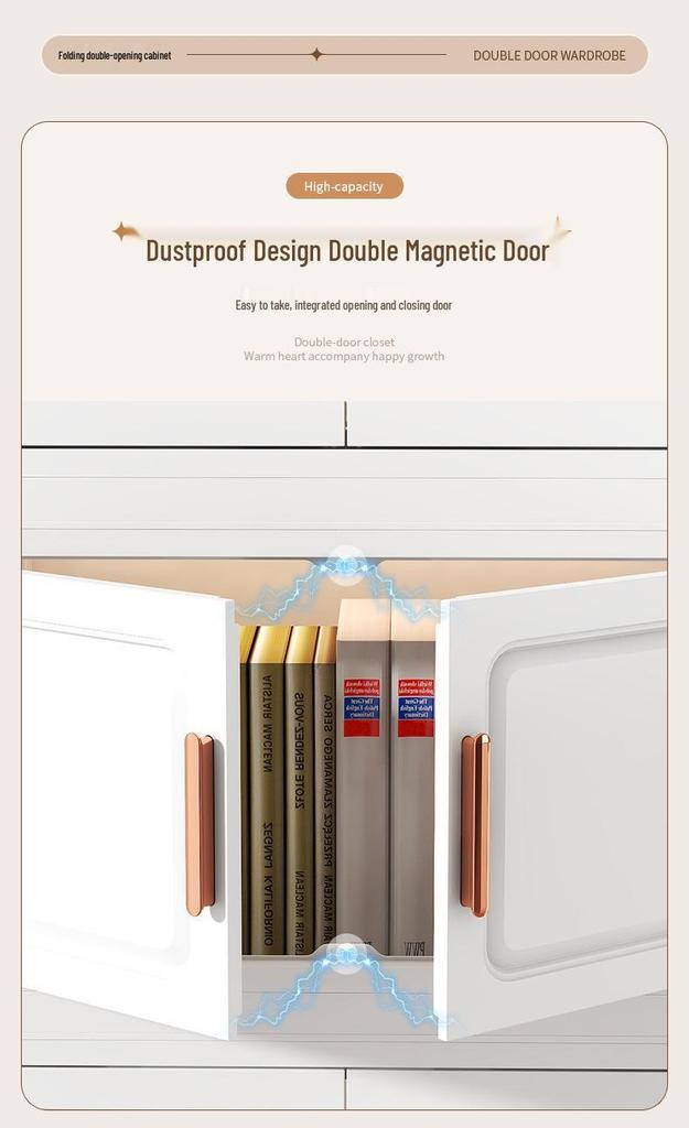No-Installation Child's Wardrobe: Durable, Multi-Layer Folding Storage Cabinet