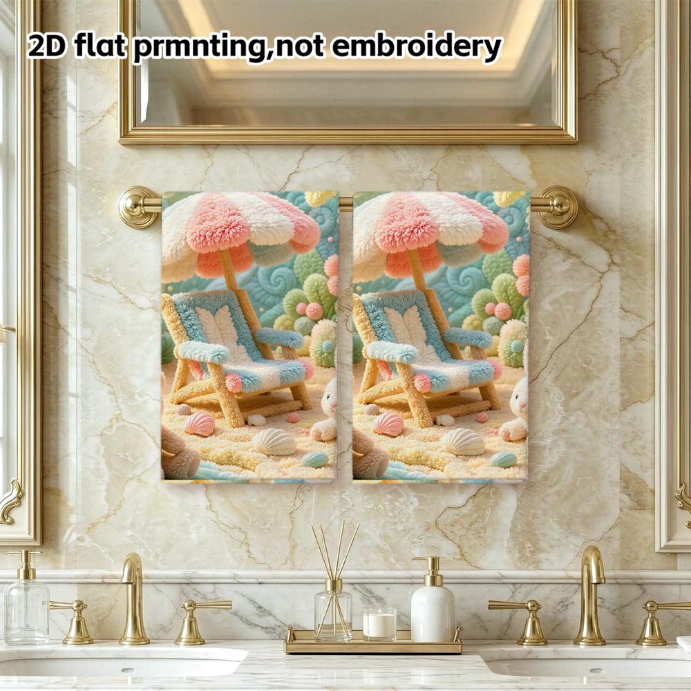 Cozy Tropical Beach Bath Towel, Cute Rabbit And Bear, Soft Absorbent Quick Dry Towel for Shower And Beach