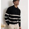 Men's Lazy Style Stripe Zip-Up Knit Sweater Jacket for Autumn/Winter