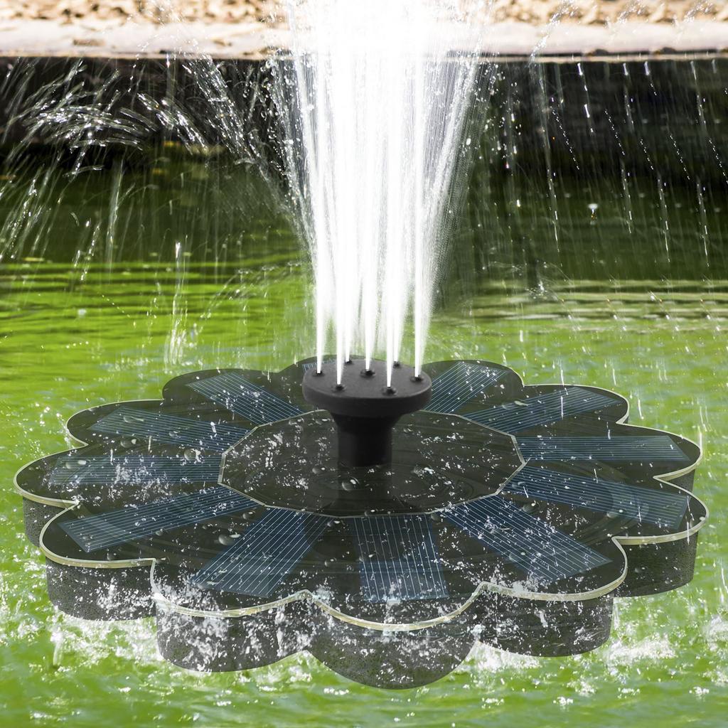Solar Fountain Pump Bird Bath Fountain Garden Outdoor Water Pool Pond Floating Decor With 5 Nozzles Solar Panel
