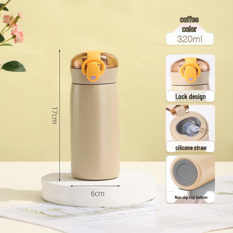 Kids' Thermos Straw Cup: Portable, Insulated, Bounce-Top for On-the-Go. Ideal for Students and Active Lifestyles.