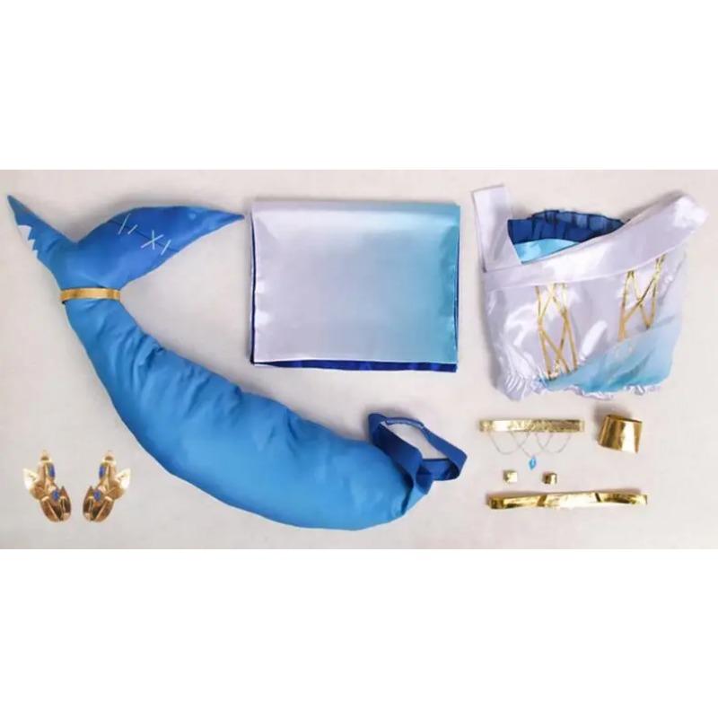 Hololive EN Gawr Gura Cosplay Costume Unisex Size Vtuber Gura Shark Formal Dress Skirt Outfit and Tail