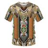 Native Tribal Print Short Sleeve T-shirt, Unique Ethnic Style for Casual Daily Wear