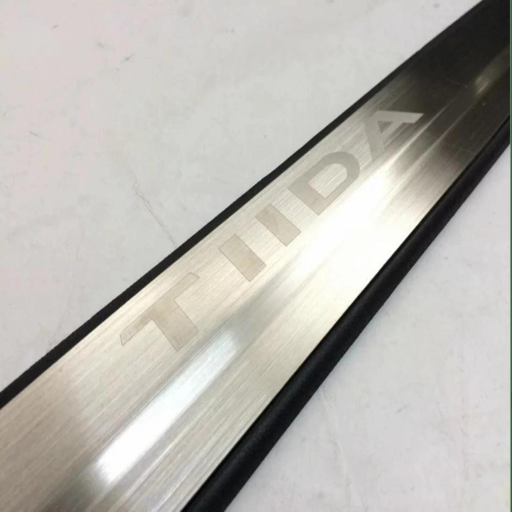 Auto Zubehör Styling Für Nissan Tiida Ii Edelstahl Tür-Schwellen-verschleiss-Platte Borte Schutz Abdeckung Auto Aufkleber