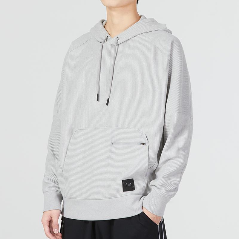 Under Armour Ottoman Fleece Hoodie Men Tops Grey 1373878-558