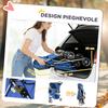 Folding Dog Stroller with Cup Holder and Basket, 77x44x102 Cm, Blue