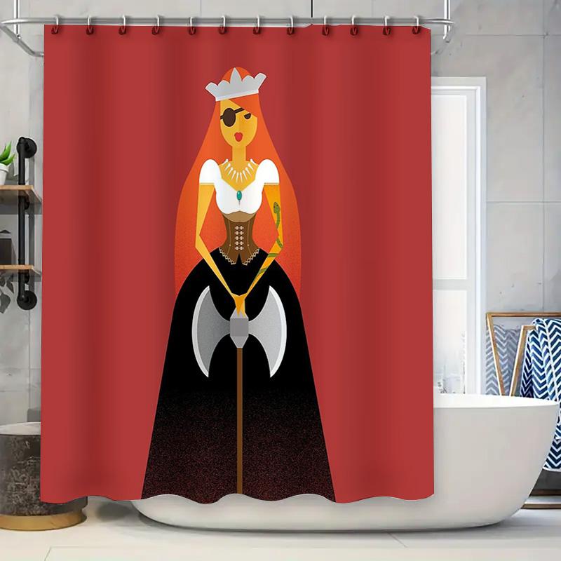 

Gothic Shower Curtain Dark Fantasy Halloween Decor Vampire Horror Room Divider Home Textile Artistic Panel W60H190(CM)-1 Pcs