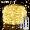 High qualityBZPCF 1pc USB Fairy String Lights, 66FT 200LED, 33Ft 100 LED, 16.4FT 50LED, Silver Wire, 8 Lighting Modes, Remote Control, USB Powered,