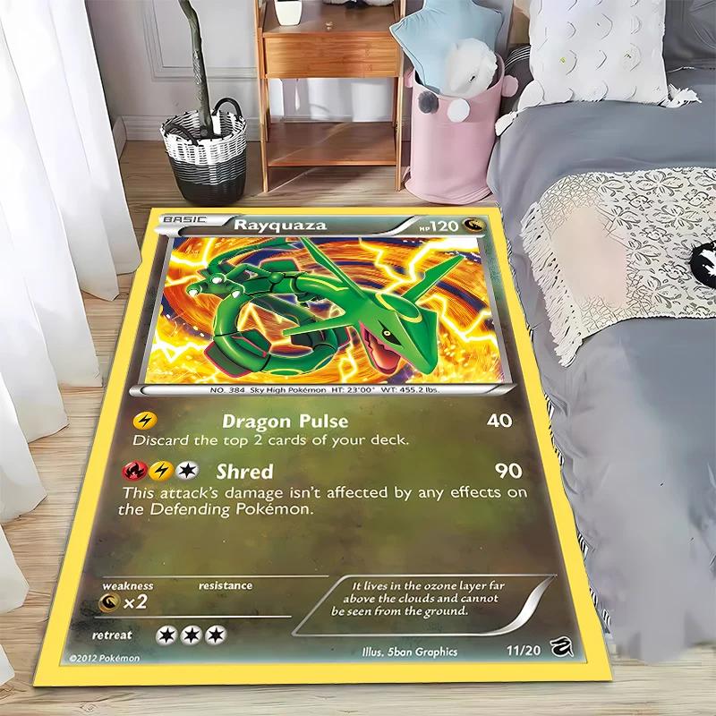 Japanese Game Retro Pokemon Card Pattern Carpets Bedroom Play Mats Rug Liveroom Home Decor Carpet Crawl Mat Play Area Rug