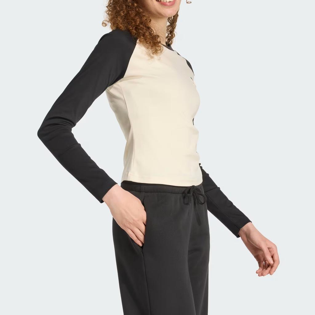 adidas Cat Long Sleeve Sports Fashion Versatile Crew Neck T-Shirt Women Tops JV8407
