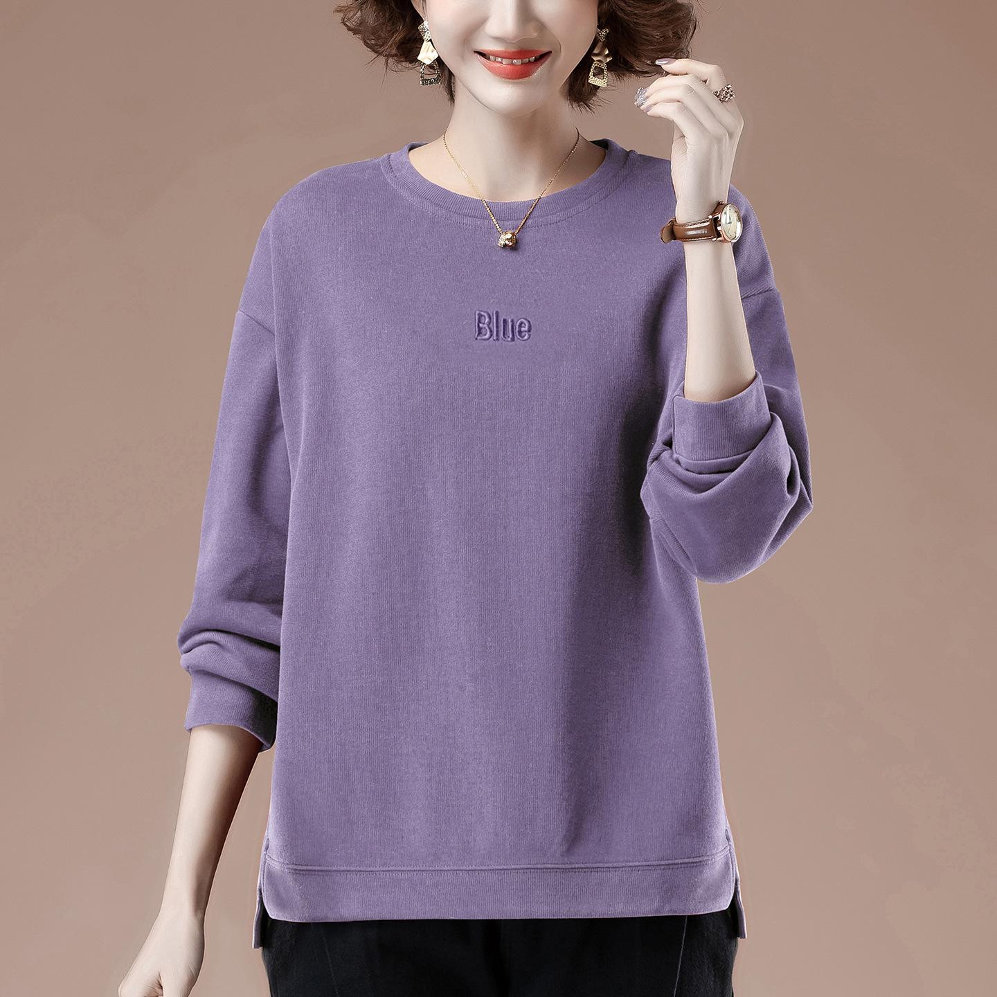 

Women s Plus Size Round Neck Casual Top Jacket for Spring & Autumn 3XL