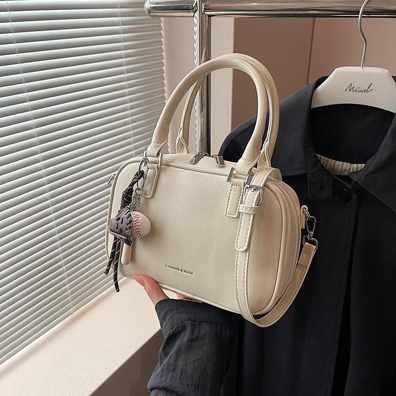 IELGY Korean Niche Portable Bowling Bag Trendy Autumn Winter Retro All-Match Frosted Messenger Small Square Bag