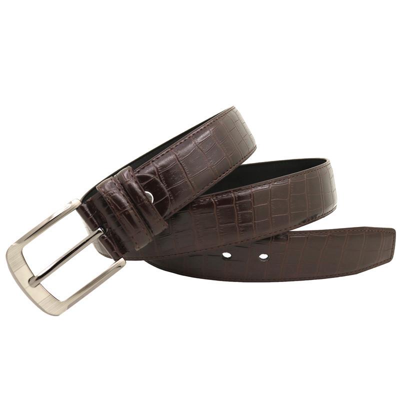 Neue Mode Herren Leder Gürtel Designer Gürtel für Mann Pin Schnalle Business Männlich Modische Slub Muster Jeans Casual