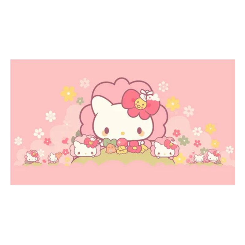 Sanrio Hello Kitty Pink Kawaii Printed Tapestry Modern Wall Art Living Room Bedroom Decoration Gift for Kitty Fans