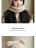 Children's Wool Knit Hooded Scarf with Windproof Ear Protection for Autumn and Winter