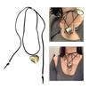 Heart Pendant Collar Necklace Neck Tie Clavicle Chain Necklace Long Rope Bow-Tie Choker Necklace Fashion Jewelry