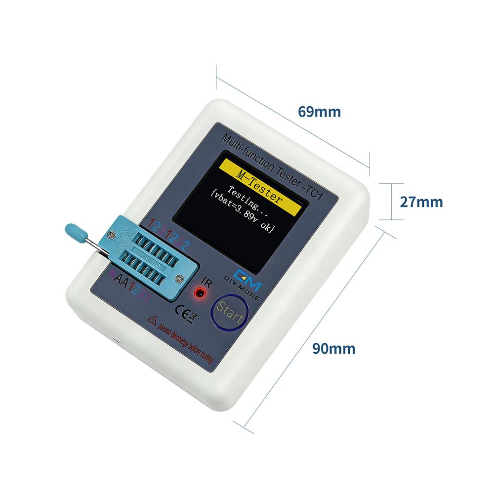 LCR-TC1 Multifunctional Transistor Tester with Type C Port 1.8 Inch Screen for Electronic Components Testing