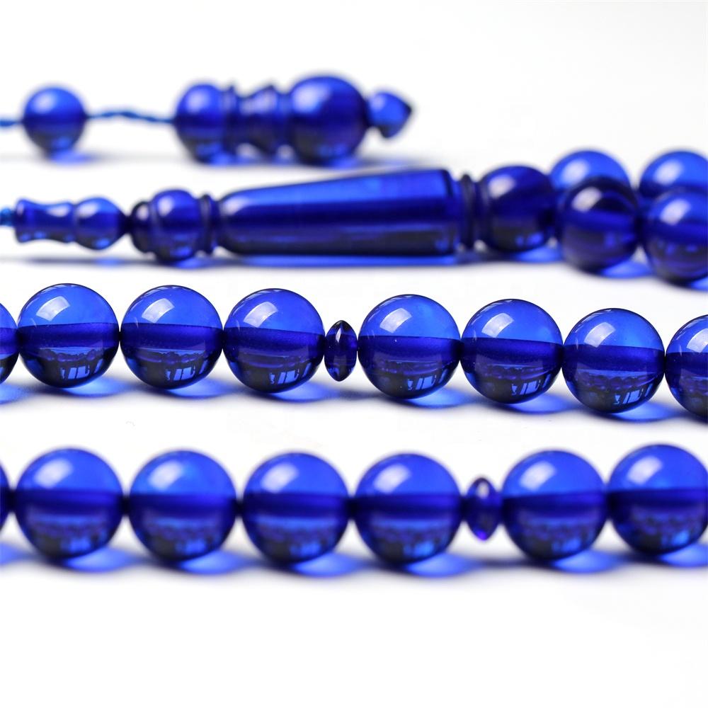 Blue Tasbih Islam Rosary Muslim Eid Gift 33 Prayer Beads Man Misbaha Saudi Fashion Jewelry 10mm Round Tesbih Sibha