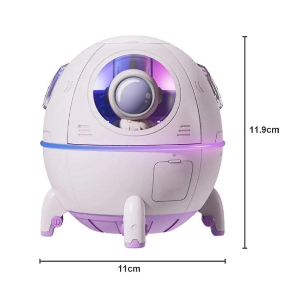 Mini USB Humidifier Cute Spaceship Shaped Humidifier Portable Household Ambient Light Humidifier