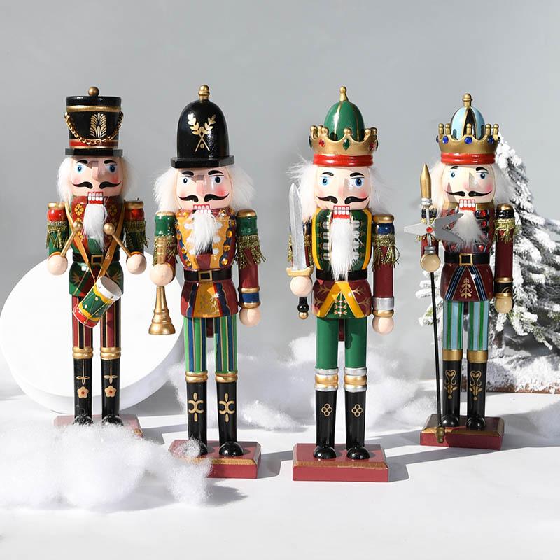 1Pcs 30Cm Cartoon Walnut Soldier Home Decoration Christmas Ornament Wooden Nutcracker Puppet Desktop Decor