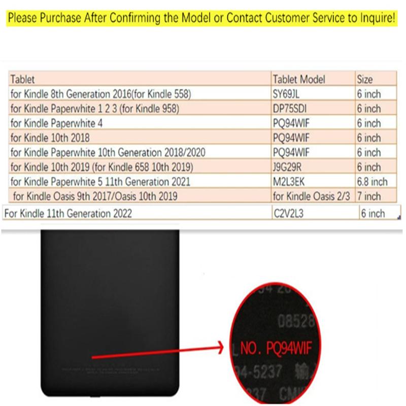Für Kindle Paperwhite 2024 Fall 6 zoll Kindle 2022 11th Generation C2V2L3 Smart Cover für Kpw1234 958 EY21 Paperwhite5 6.8 "funda