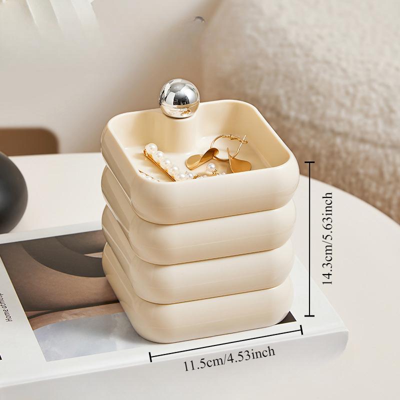 NEW 3/4 Layers ABS Resin Rotating Jewelry Box Home Dressing Table Accessories Multi-layer Storage Box 1pc