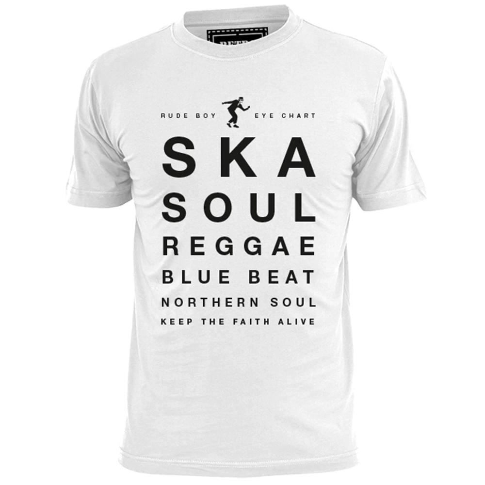Mens RudeBoy Eye Chart 2 Tone Ska T shirt Specials Madness Hall Rude Boy Dekker XL