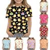 Kids Animal Print Crew Neck Short Sleeve T Shirt Casual Loose Fit Top Soft Comfortable Fabric Suitable for Everyday Wear