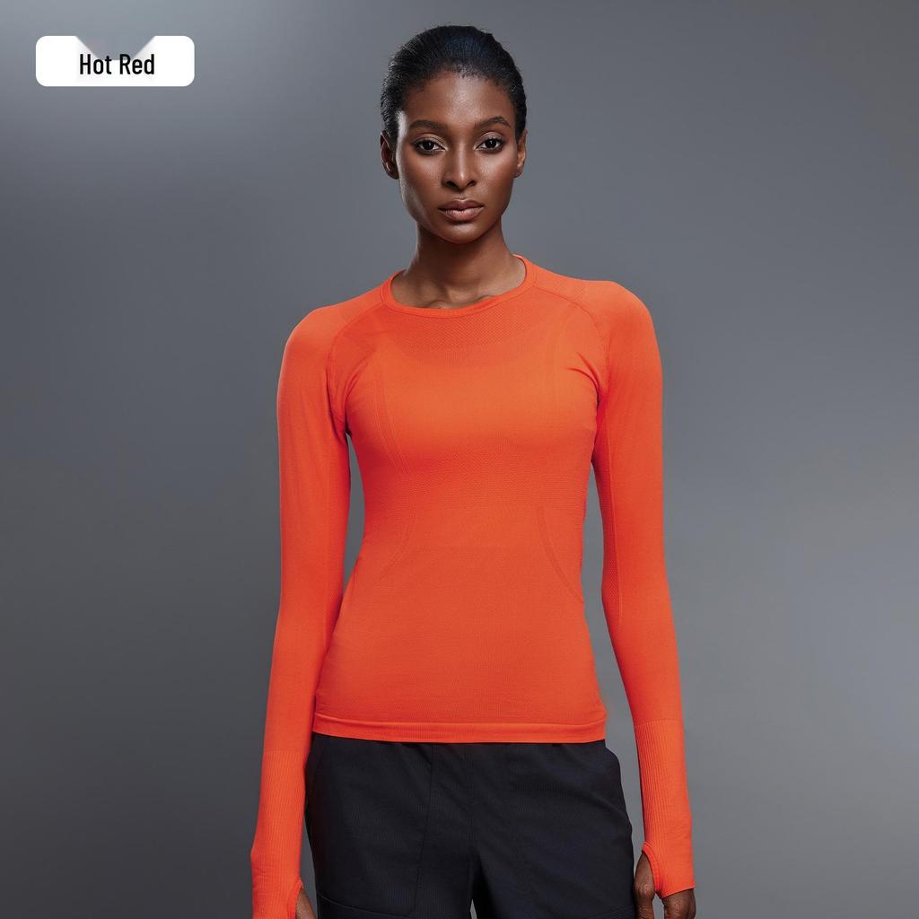 Women's Seamless Long Sleeve Yoga Top – Comfortable, Breathable, Tight-Fitting, Slimming Fitness Wear
