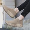 Men's Summer Thick-Soled Breathable Mesh Casual Running Shoes with Flying Woven Socks Design