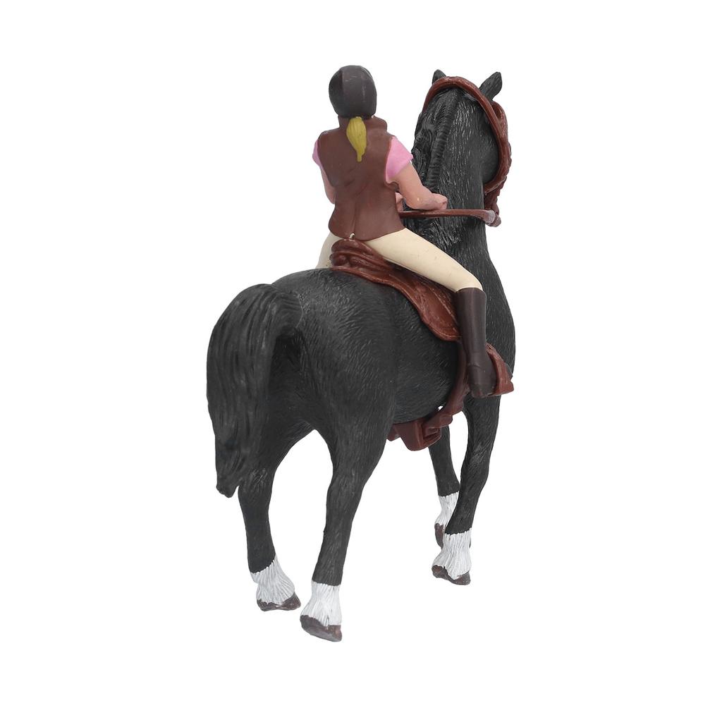 Horse Rodeo Figurine Children Kid Simulated Farm Horse Rider Model Toy Birthday Gift OrnamentPink Horseman
