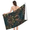 Magic Astrology Magical Moon Star Beach Towel Large Soft Absorbent Microfiber Quick Dry Oversized Bath Towel for Swimming Sports