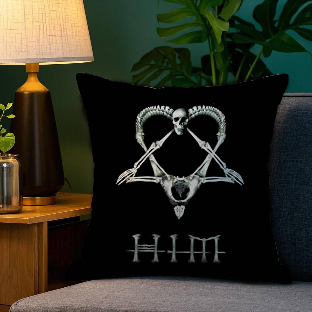 H-Him Ornate Heartagram Pillow Case Home Double-sided Printing Short Plush Colorfast Microfiber Cushion Cover
