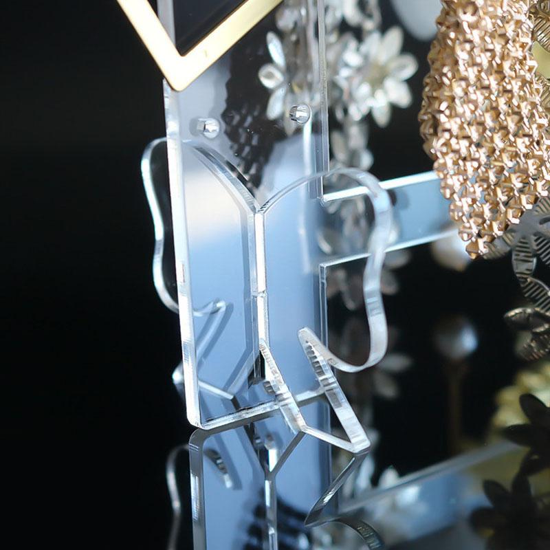 8Pcs Coat Hanger Clear Acrylic Jewelry Display Rack Earrings Hanging Stand Organizer Tabletop Ear Stud Jewelry Storage Holder