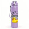 1PC Seriously Duck Funny Slogan Print 750ml Color Plastic Sports Water Bottle Leakproof Flip Straw Lid Suitable for Sports Office Home Use