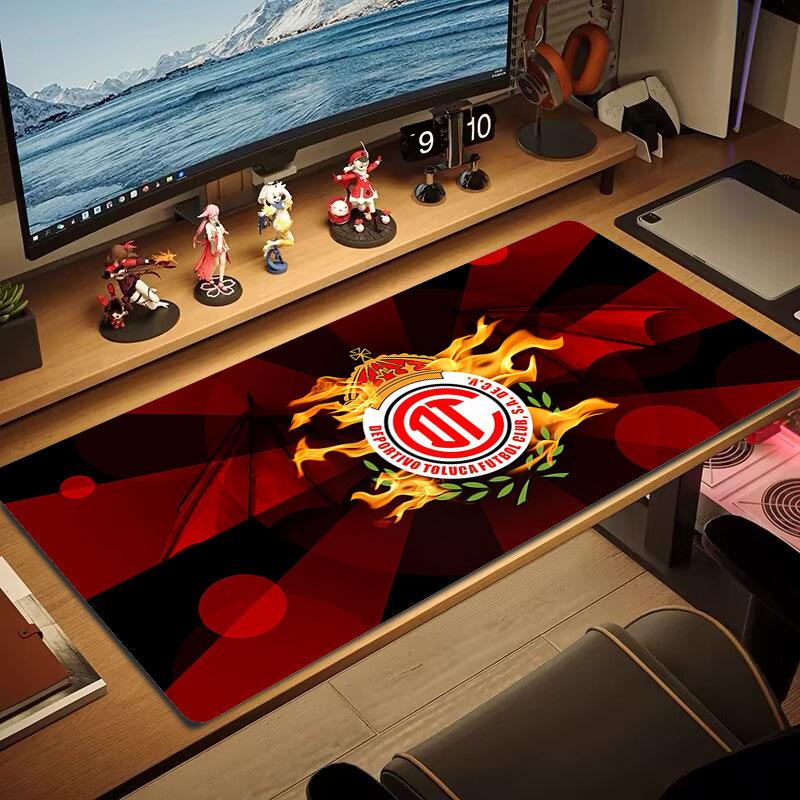 Toluca FC Mouse Pad, Large Gaming Desk Mat, Non-slip XXL Mousepad for Laptop & Tablet, Mini PC Playmat with Stitched Edges