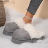 Women's Furry Cotton Slippers Star Decors Platform Sole Winter Warm Slip on Slides Cover Toe Outdoor Indoor Comfort House Shoes