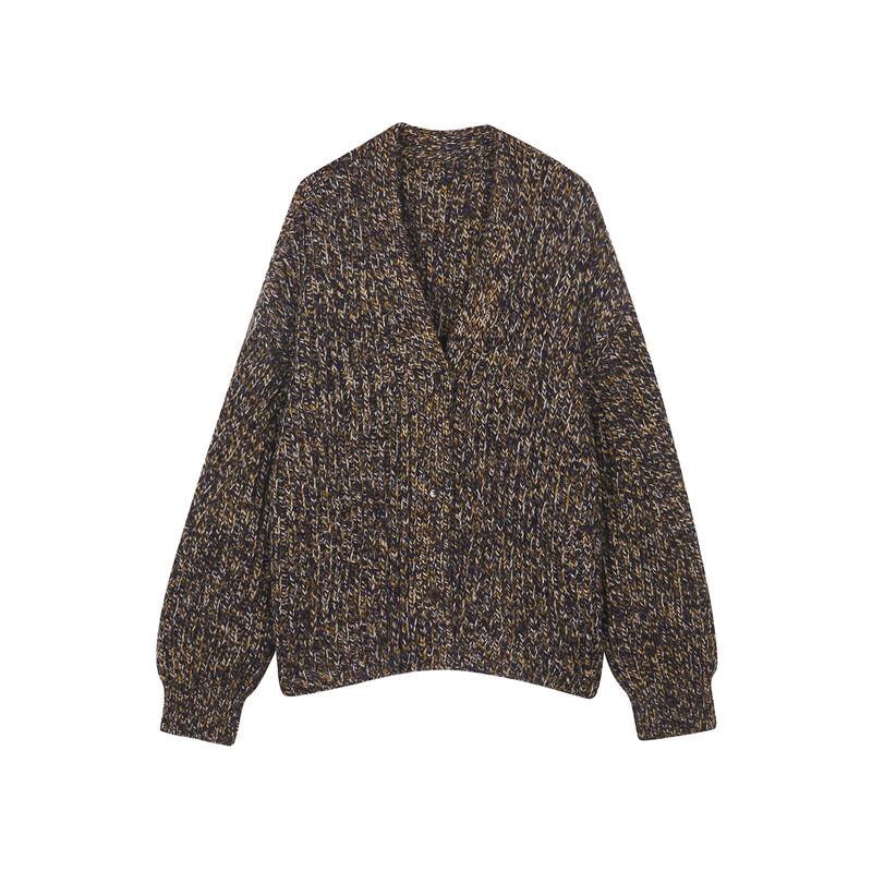 LESS 2024 Fall Lambswool V-Neck Cardigan