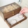 Exquisite Walnut Storage Box Ring Necklace Bracelet Jewelry Earrings Stud Earrings Multi Layer Jewelry Box Home Organizer