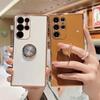 Suitable for Samsung S25ultra Mobile Phone Case Electroplated Love Soft Shell Full Inclusive Ring Holder New A54 Protective Case